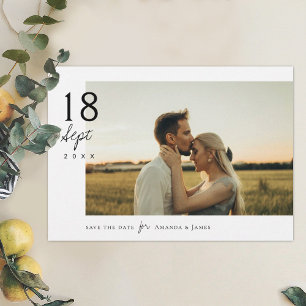 シンプルエレガントChic Photo Wedding Save the Date 招待状