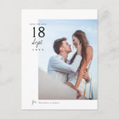 シンプルエレガントChic Photo Wedding Save the Date 案内ポストカード (正面)