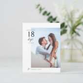 シンプルエレガントChic Photo Wedding Save the Date 案内ポストカード (スタンド正面)