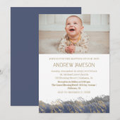シンプルエレガントChristian Round Photo |バプテスマ 招待状 (正面/裏面)