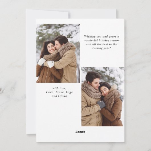 シンプルエレガントChristmas 3写真 シーズンカード (裏面)