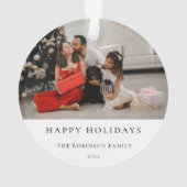 シンプルエレガントChristmas Family Photo オーナメント (裏面)