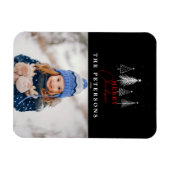 シンプルエレガントChristmas Pine Tree写真 マグネット (横)