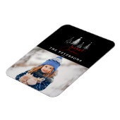 シンプルエレガントChristmas Pine Tree写真 マグネット (左側)