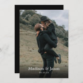 シンプルエレガントClassy Black Photo結婚's 招待状 (正面/裏面)