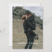 シンプルエレガントClassy Dusty Blue写真結婚ズ 招待状 (正面)