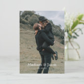 シンプルエレガントClassy Dusty Blue写真結婚ズ 招待状 (スタンド正面)