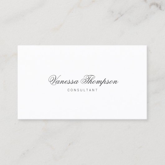 シンプルエレガントClassy Script Minimalist 名刺 (正面)