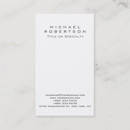 シンプルエレガントCleanモダン Business Card 名刺 (正面)