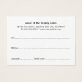 シンプルエレガントClean Light Pastelギフト券 (裏面)