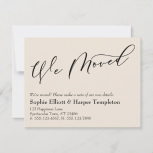 シンプルエレガントCream We Moved New Address Card ノートカード