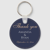 シンプルエレガントDark Blue結婚 S Thank you キーホルダー (正面)