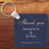 シンプルエレガントDark Blue結婚 S Thank you キーホルダー (正面)