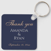 シンプルエレガントDark Blue結婚 S Thank you キーホルダー (裏面)