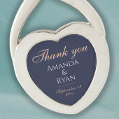 シンプルエレガントDark Blue結婚 S Thank you キーホルダー