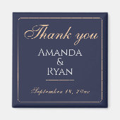 シンプルエレガントDark Blue結婚 S Thank you マグネット (正面)
