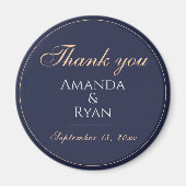 シンプルエレガントDark Blue結婚 S Thank you マグネット (正面)