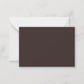 シンプルエレガントDark Brown RSVP結婚の ノートカード (裏面)