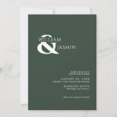 シンプルエレガントDark Green "We do結婚" 招待状 (正面)