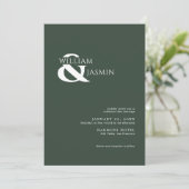 シンプルエレガントDark Green "We do結婚" 招待状 (スタンド正面)