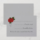 シンプルエレガントDecoバラ結婚の応答カード 出欠カード (正面/裏面)