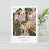 シンプルエレガントDusty Blue Monogram 結婚s サンキューカード (スタンド正面)