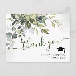 シンプルエレガントeucalyptus Graduation Thank You ポストカード