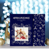 シンプルエレガントFamily 1フォトフレーム（ダークブルー） シーズンカード