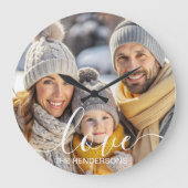 シンプルエレガントFamily Photo文字 ラージ壁時計 (正面)