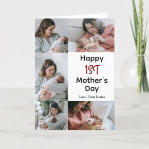 シンプルエレガントFirst Mothers Day Photo Collage シーズンカード