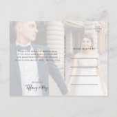 シンプルエレガントFront and Back Photo Thank you ポストカード (裏面)