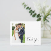 シンプルエレガントFront and Back Photo Thank you ポストカード (スタンド正面)