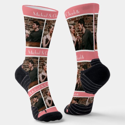 シンプルエレガントGift Valentinesデイカップル写真 ソックス (傾斜あり)