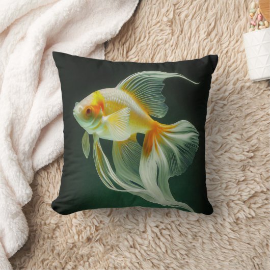 シンプルエレガントGoldfish Digital Artwork | クッション (ブランケット)