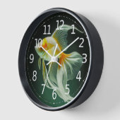 シンプルエレガントGoldfish Digital Artwork | 壁時計 (傾斜)