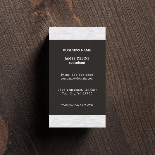 シンプルエレガントGray Texture White Consultant 名刺