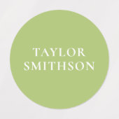 シンプルエレガントGreen名ミニマル前の学校を追加 ラベル (デザイン1)