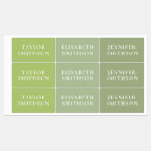 シンプルエレガントGreen名ミニマル前の学校を追加 ラベル (シート)