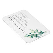 シンプルエレガントGreenery日付を結婚保存 マグネット (右側)