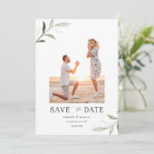 シンプルエレガントGreenery Photo Save the Date 招待状 (スタンド正面)