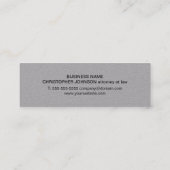 シンプルエレガントGrey Black Consultant Networking スキニー名刺 (裏面)