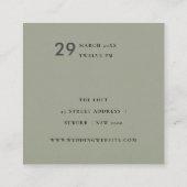 シンプルエレガントGREY WHITE結婚のWEBサイト スクエア名刺 (裏面)