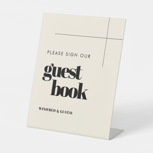シンプルエレガントGuestbook Pedestal Sign 台座サイン (正面)