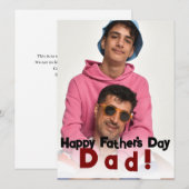 シンプルエレガントHappy Father's day,パパ写真 シーズンカード (正面/裏面)