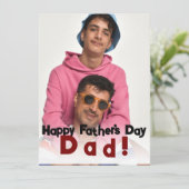 シンプルエレガントHappy Father's day,パパ写真 シーズンカード (スタンド正面)