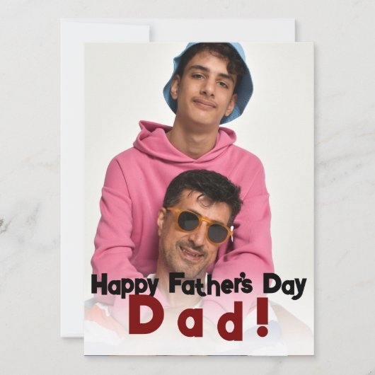 シンプルエレガントHappy Father's day,パパ写真 シーズンカード (正面)