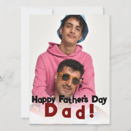 シンプルエレガントHappy Father's day,パパ写真 シーズンカード