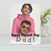シンプルエレガントHappy Father's day,パパ写真 シーズンカード (スタンド正面)