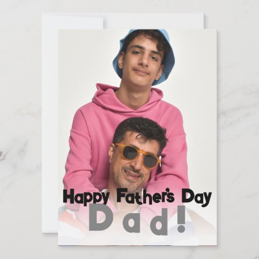 シンプルエレガントHappy Father's day,パパ写真 シーズンカード (正面)