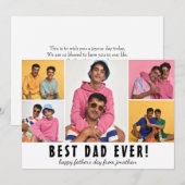 シンプルエレガントHappy Father's day Five photo シーズンカード (正面/裏面)